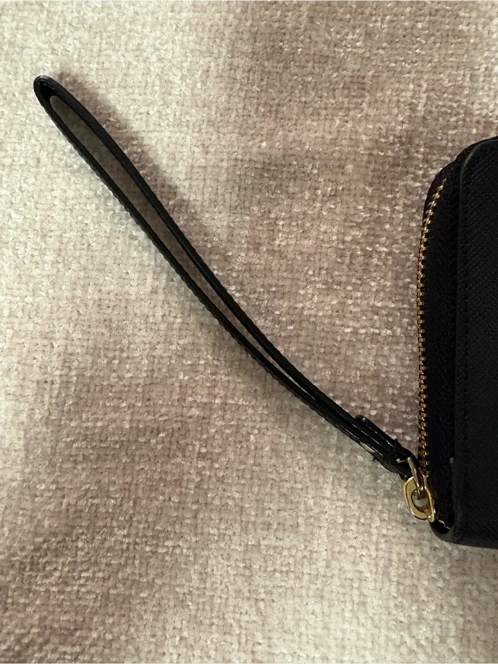 kate spade Black Zip-Around Wallet with Gold Logo